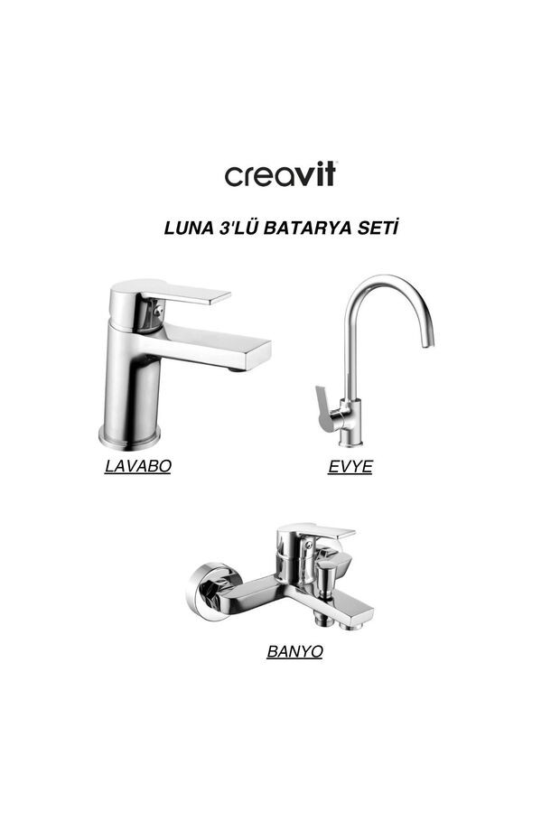 Luna Batarya Seti 3'Lü Banyo-lavabo-Evye