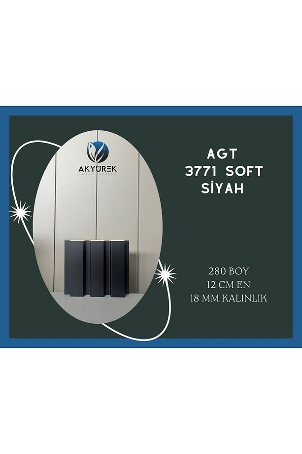 Akyürek Lb 3771 Model Soft Siyah Renk Dekor Profil Duvar Kaplama Panel Lambri