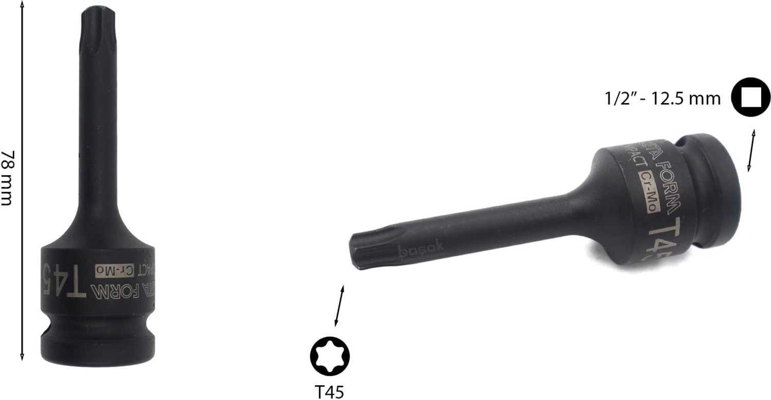 CETA FORM T45 1/2” Havalı Torx Uçlu Lokma Anahtar C68-T45