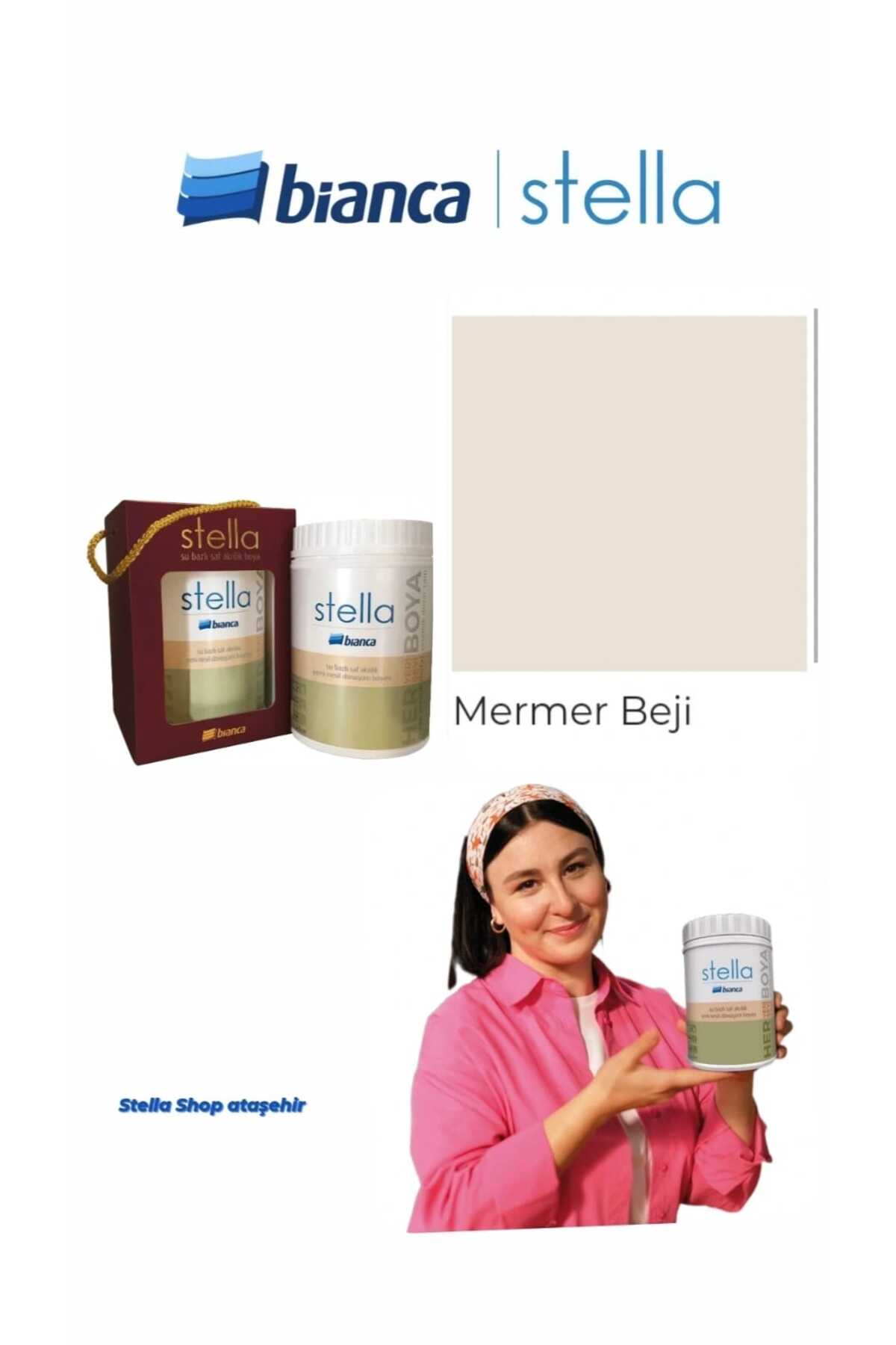 Stella Su Bazlı Saf Akrilik Boya 500ml - Mermer Beji