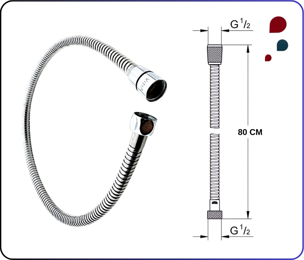 A3246201YP Gr. Spiral R1/2 L=80 cm Kolon Duş Için