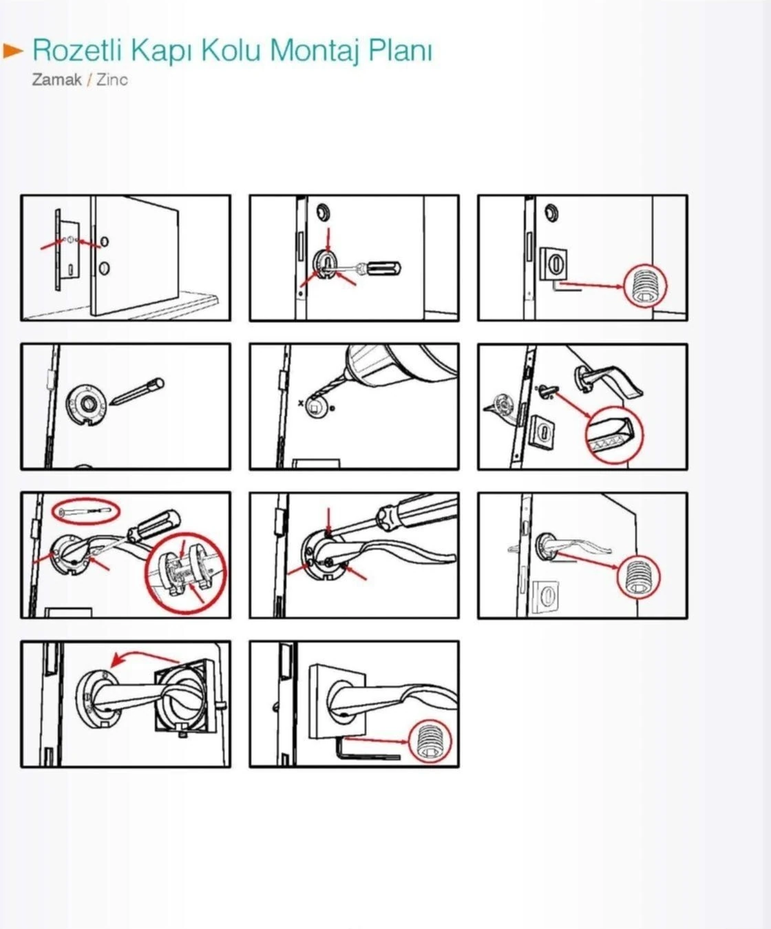 Paslanmaz Çelik Siyah-Saten Kare Rozetli Kapı Kolu Takımı