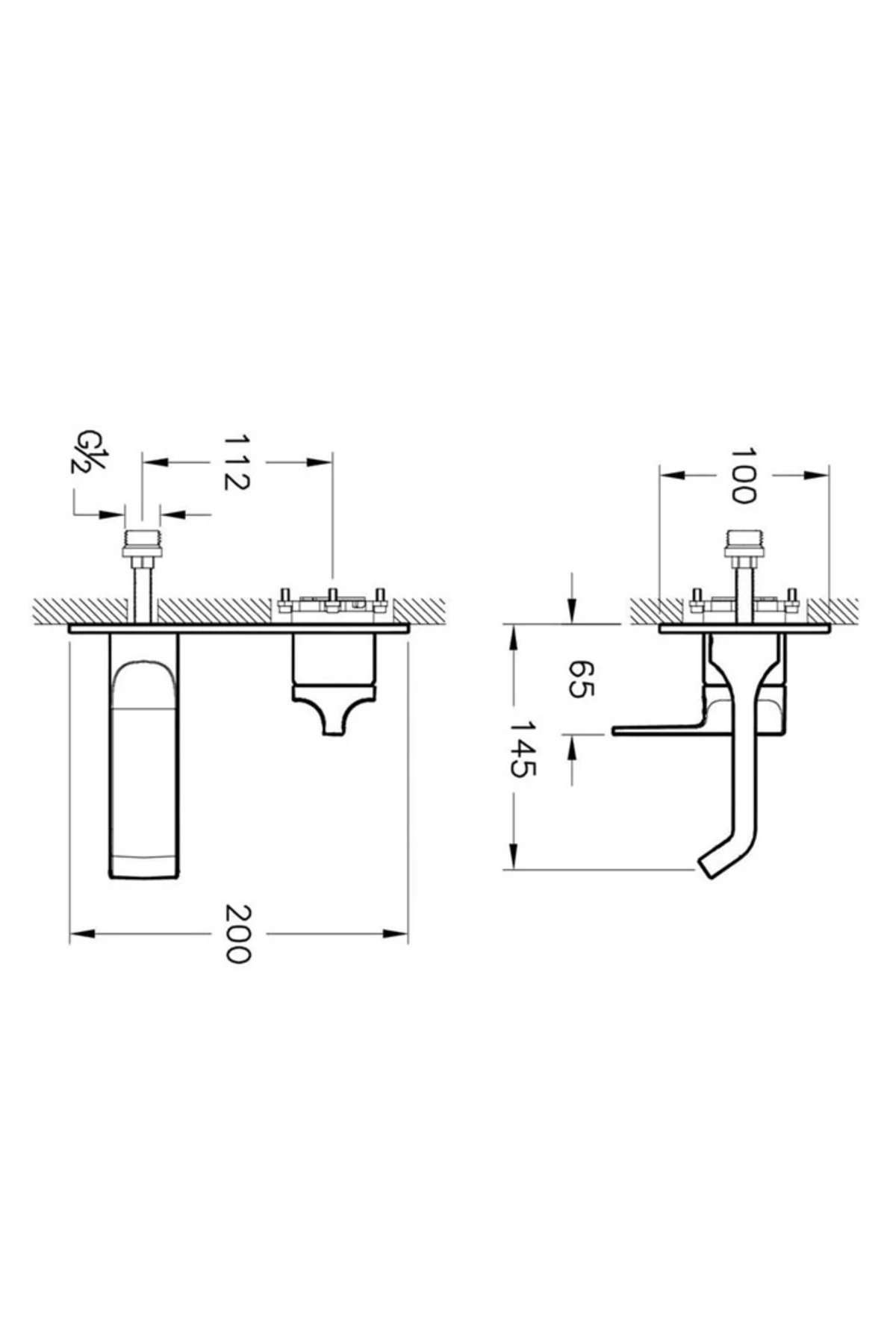 Suit U A42487 Ankastre Lavabo Bataryası, Krom