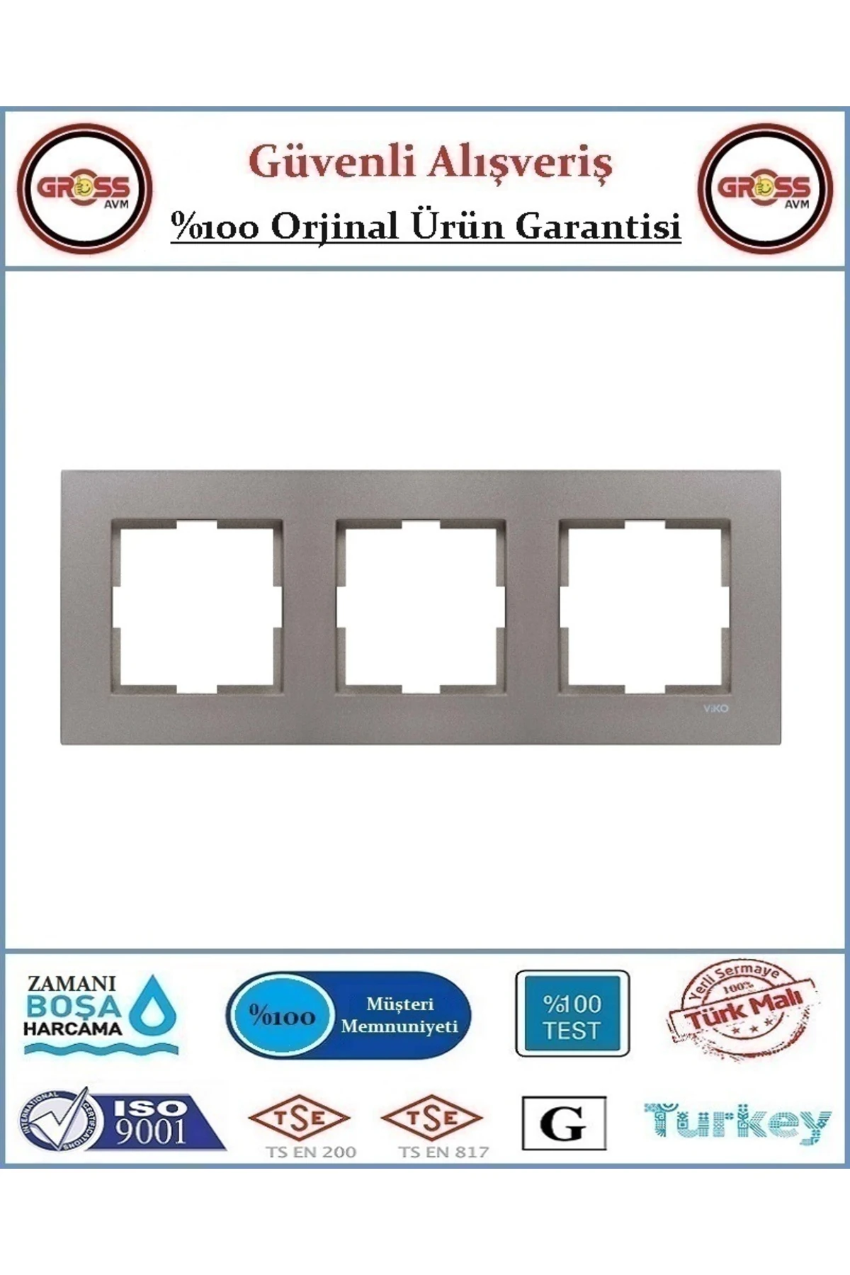 Novella Üçlü Çerçeve - Çerçeve Dahil - Orjinal Ürün - Renk Antrasit