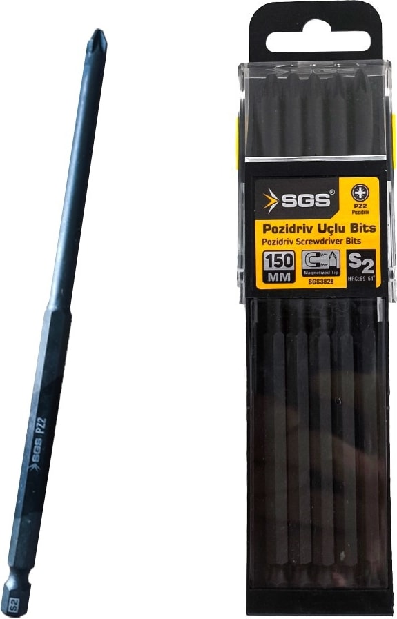 SGS 3828YILDIZ Bits Uç Pz2 x 150MM 10’lu Paket