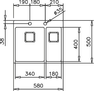 FORLINEA RS15 2B 580 Ankastre/Tezgaha Sıfır Paslanmaz Çelik 58 cm 115030013
