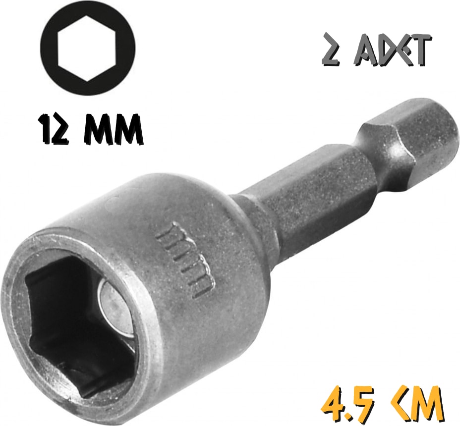 Tyson Manyetik Somun Sıkma Adaptörü - 12 Mm. - 4.5 Cm. - 2 Adet