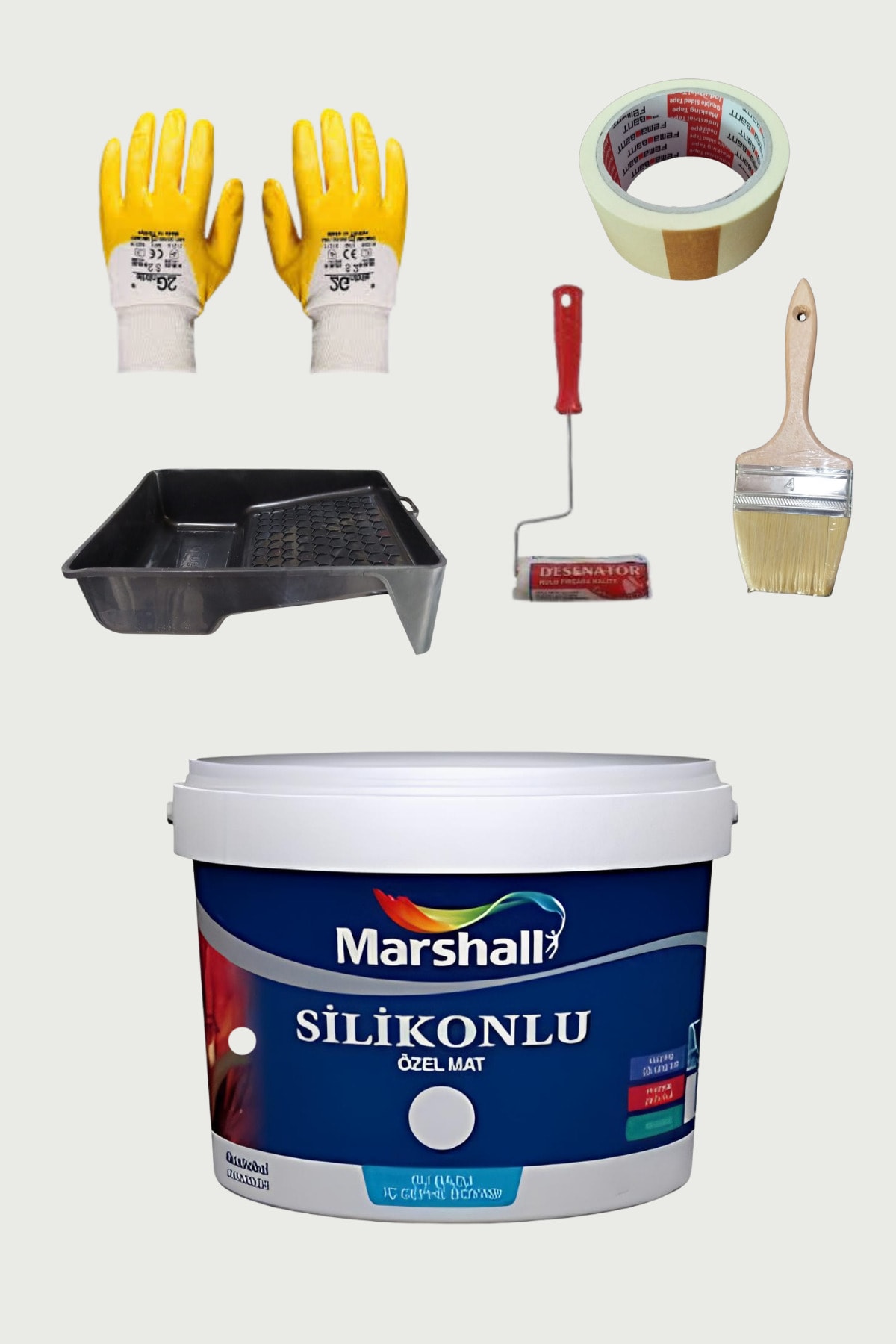 5'li Set Silikonlu Özel Mat Duvar Boyası Buz Saçağı 50 Çeşit Renk 2.5lt