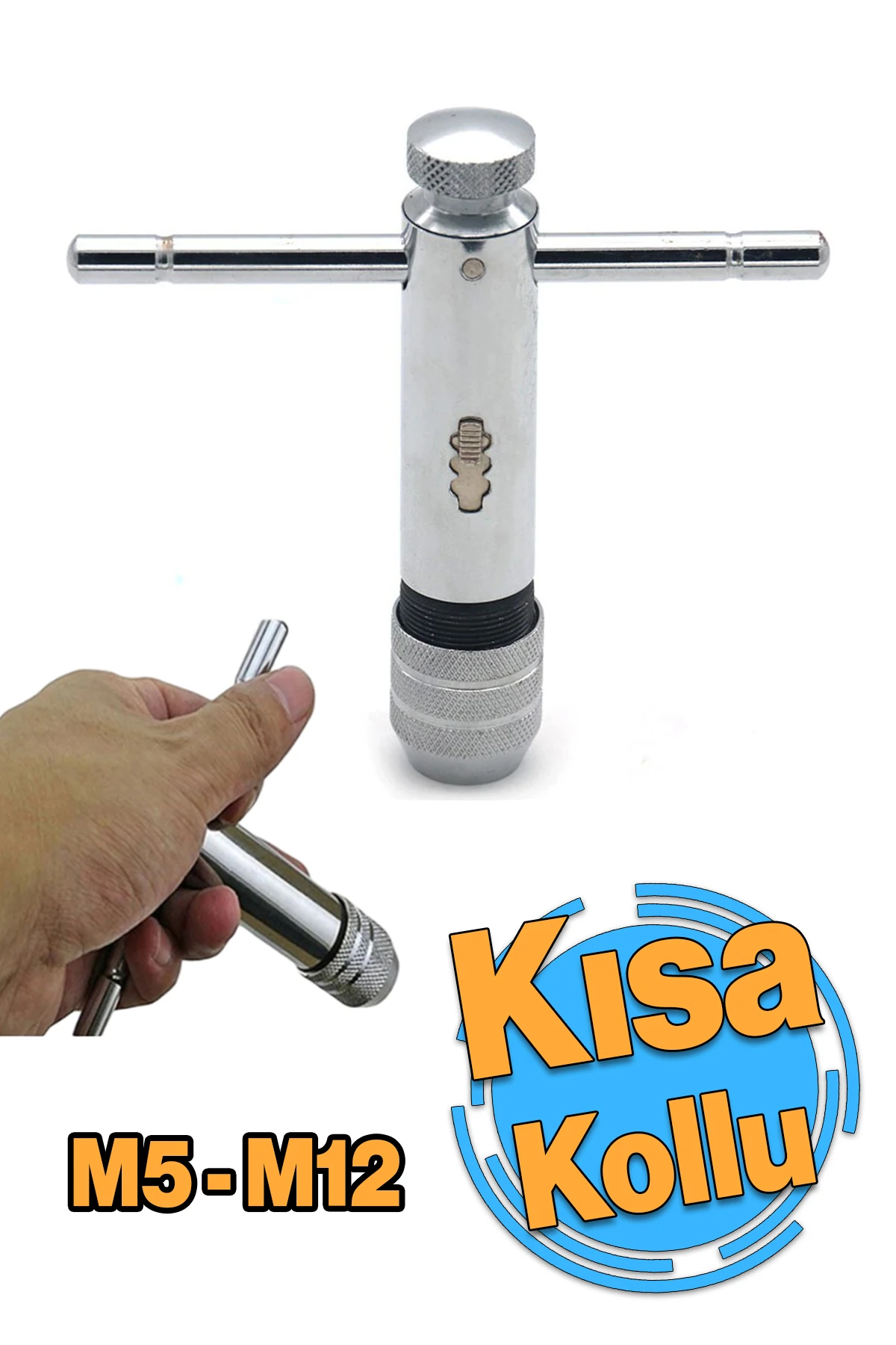 Cırcırlı Diş Açma Kılavuz Kolu No: 2 Manuel Pafta M5 M12 Kısa Kol