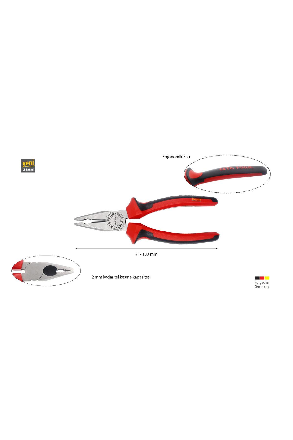 180 Mm Kombine Pense Polisajlı-duotec Sap E01-41-0180