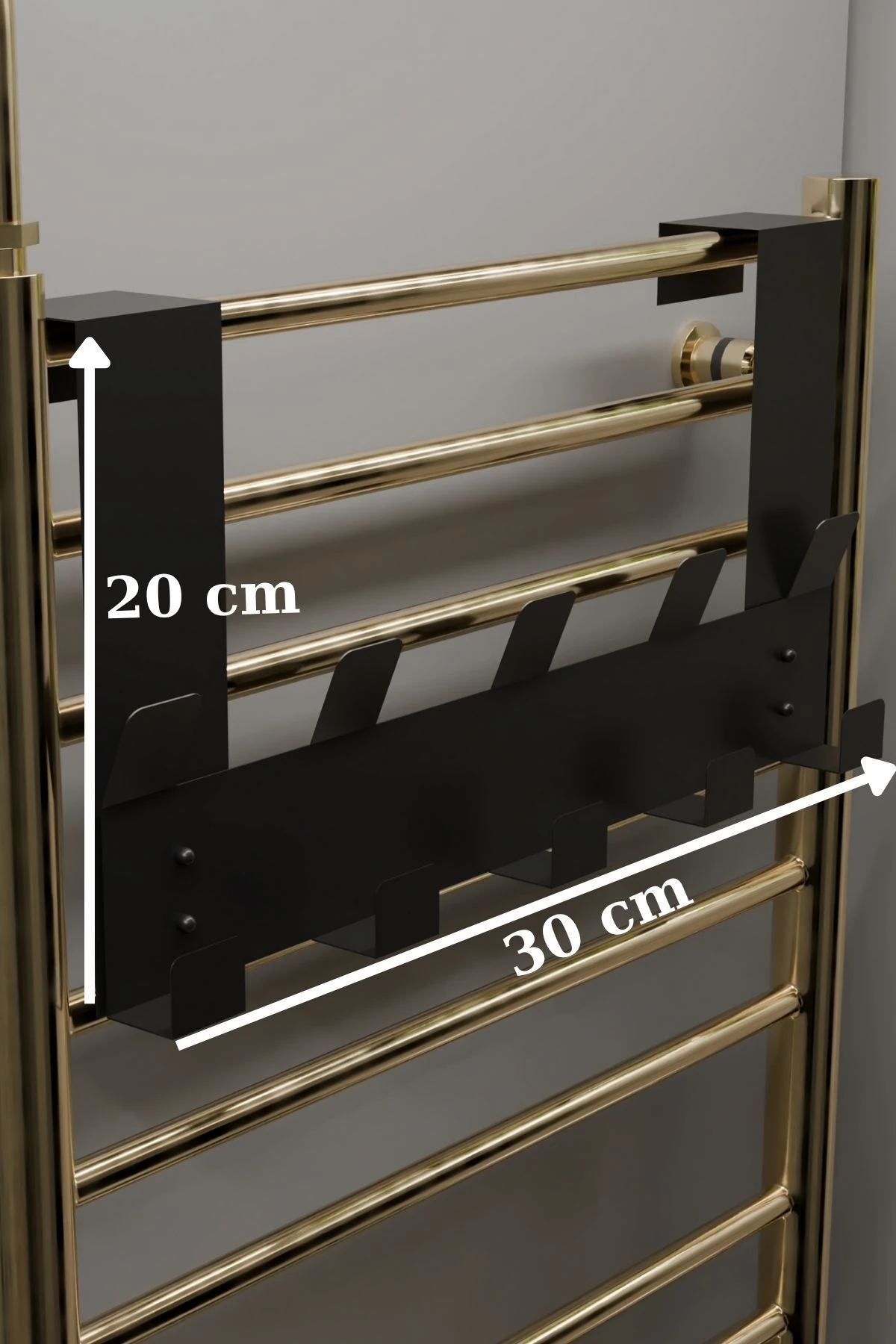 Siyah Havlupan Askısı Banyo Petek Askısı ve Havlu Askılığı, Banyo Peteği Askılığı MT104S