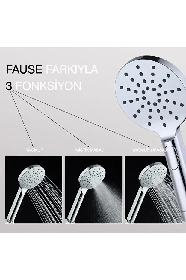 El Duş Başlığı 3 Fonksiyonlu Oval KE121