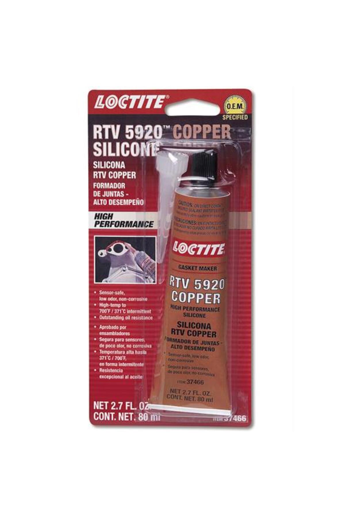 Loctite SI 5920 Isıya Dayanıklı Süper Bakır Silikon Conta Sızdırmazlık Ürünü 80 gr/ml