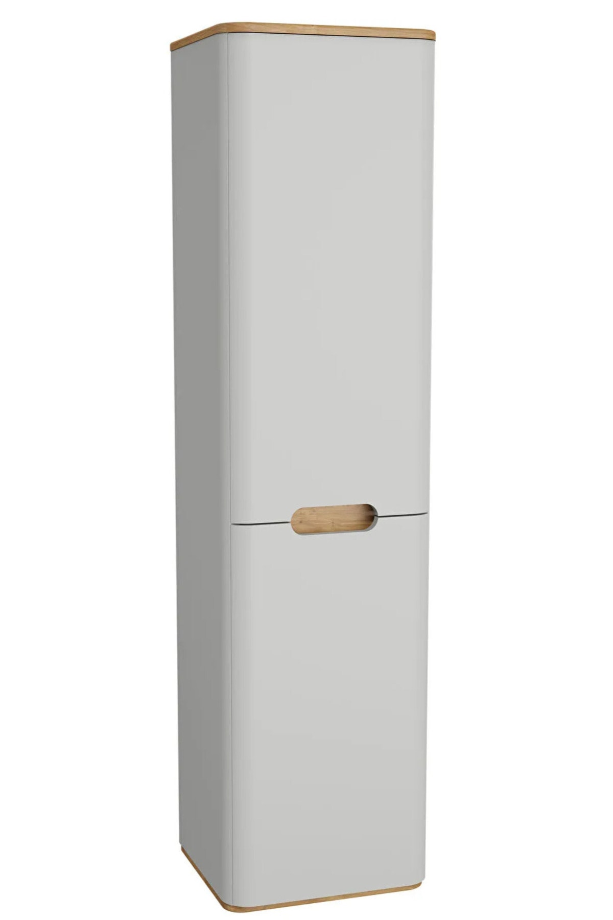 Sento Çamaşır Sepetli Boy Dolabı, Ayaksız, Sol, Mat Açık Gri, 66004