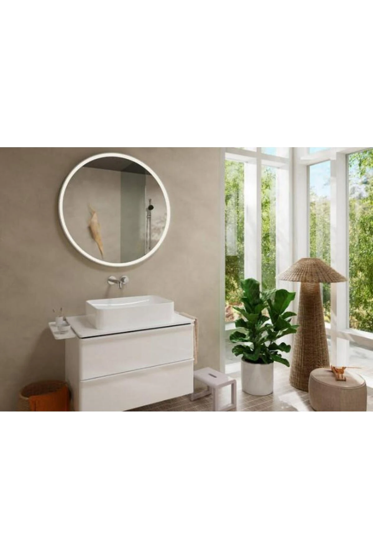 Tecturis S Tek kollu lavabo bataryası, gömme montajlı, duvara monte EcoSmart+, 22,5 cm mu