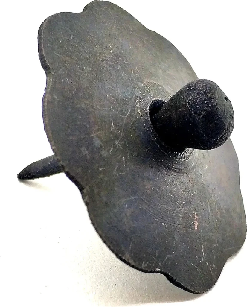 Antika Tarz Dekoratif Pirinç Düğmeli Kabara - 40 Mm, Oksit