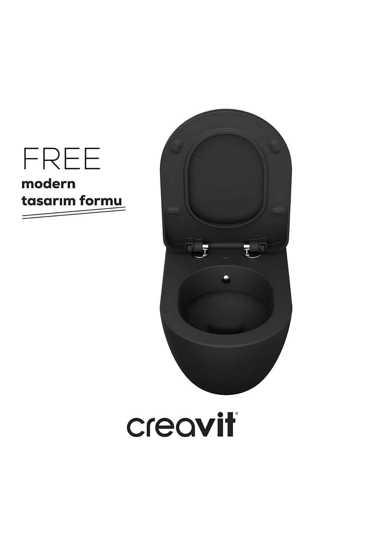 Free Mat Antrasit Kanallı Asma Klozet FE320, Duck Duroplast Yavaş Kapak