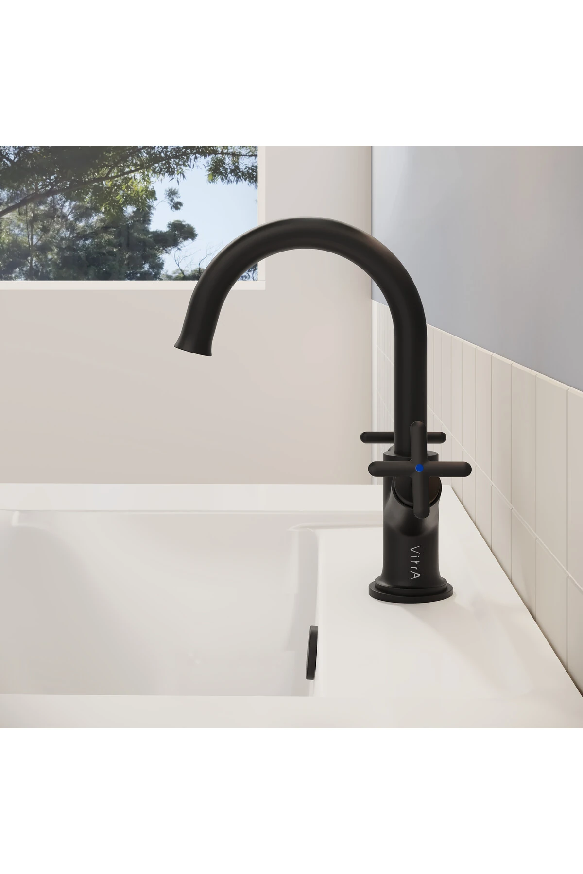 Origin Classic A4288436 Lavabo Bataryası, Çift Kumandalı, Mat Siyah