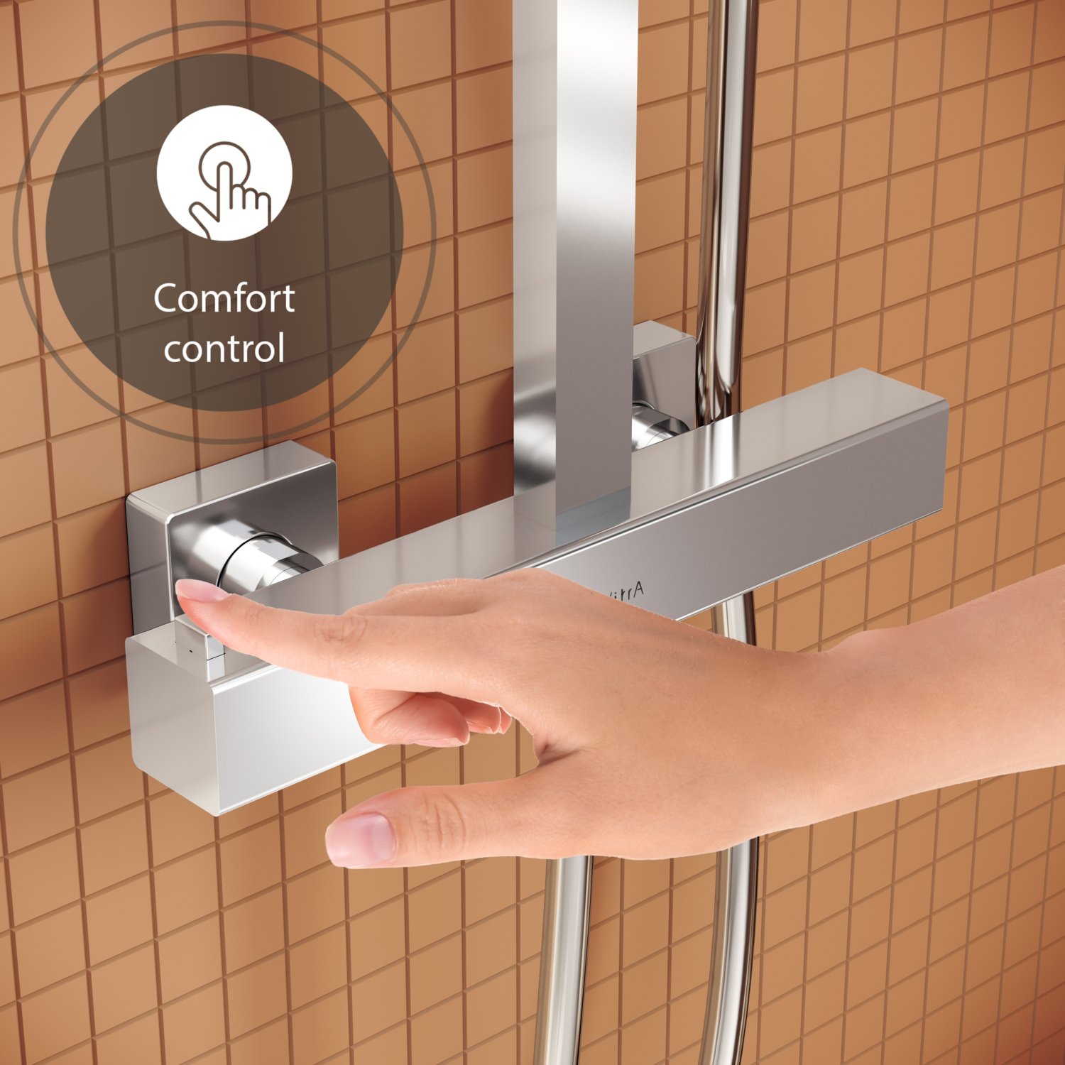 AquaHeat Bliss S 230 A47202 Termostatik Duş Sistemi, Krom
