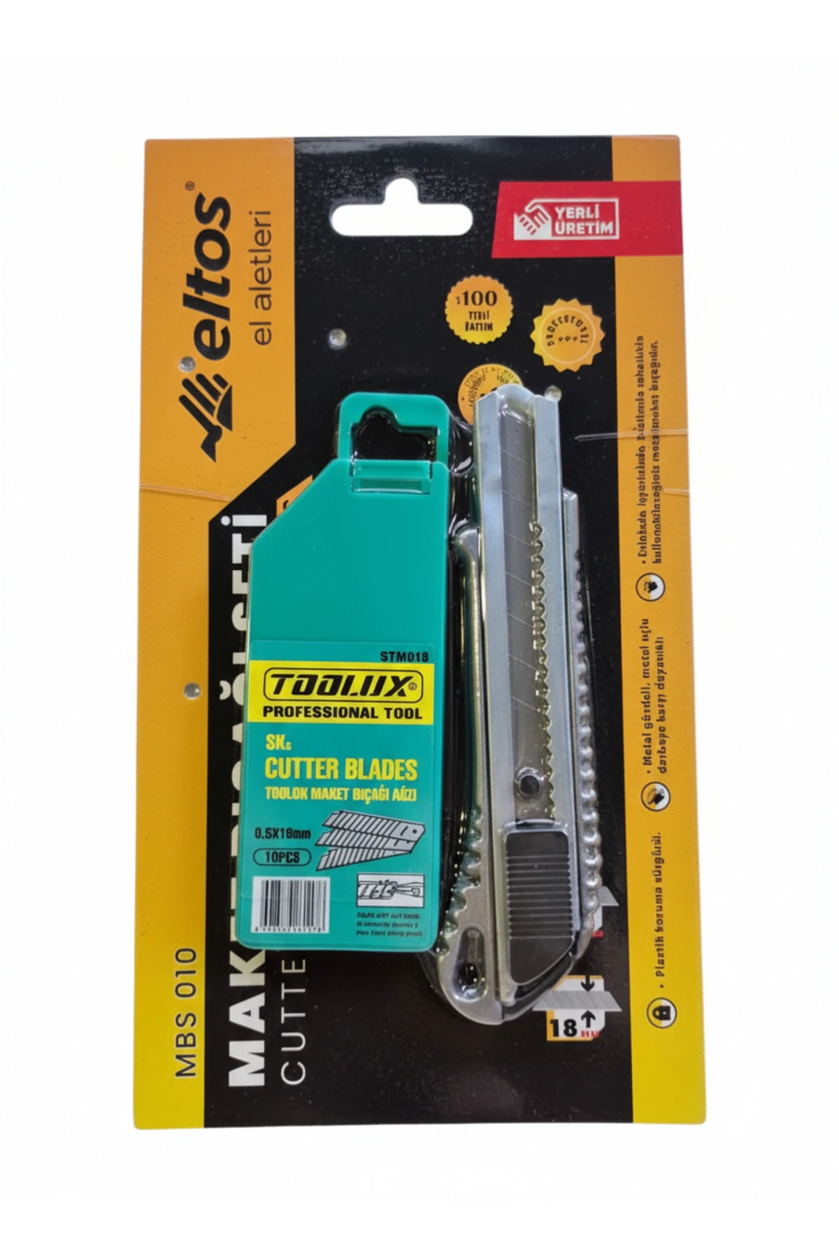 Metal Falçata Maket Bıçağı – 10 Adet Yedek Bıçak Kutulu ve Kırma Uçlu Set - Profesyonel