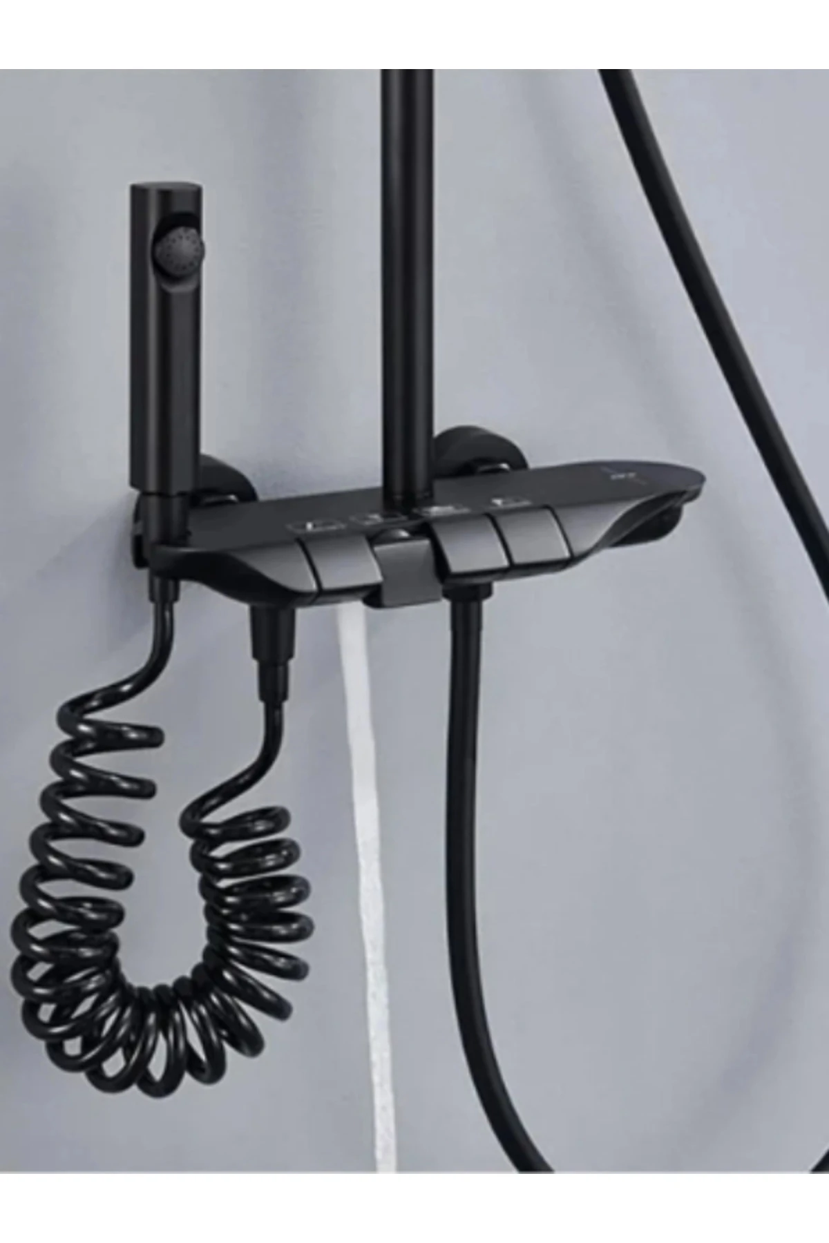 Yedi Yapı Market Piyano Tuşlu Robot Duş Seti Siyah