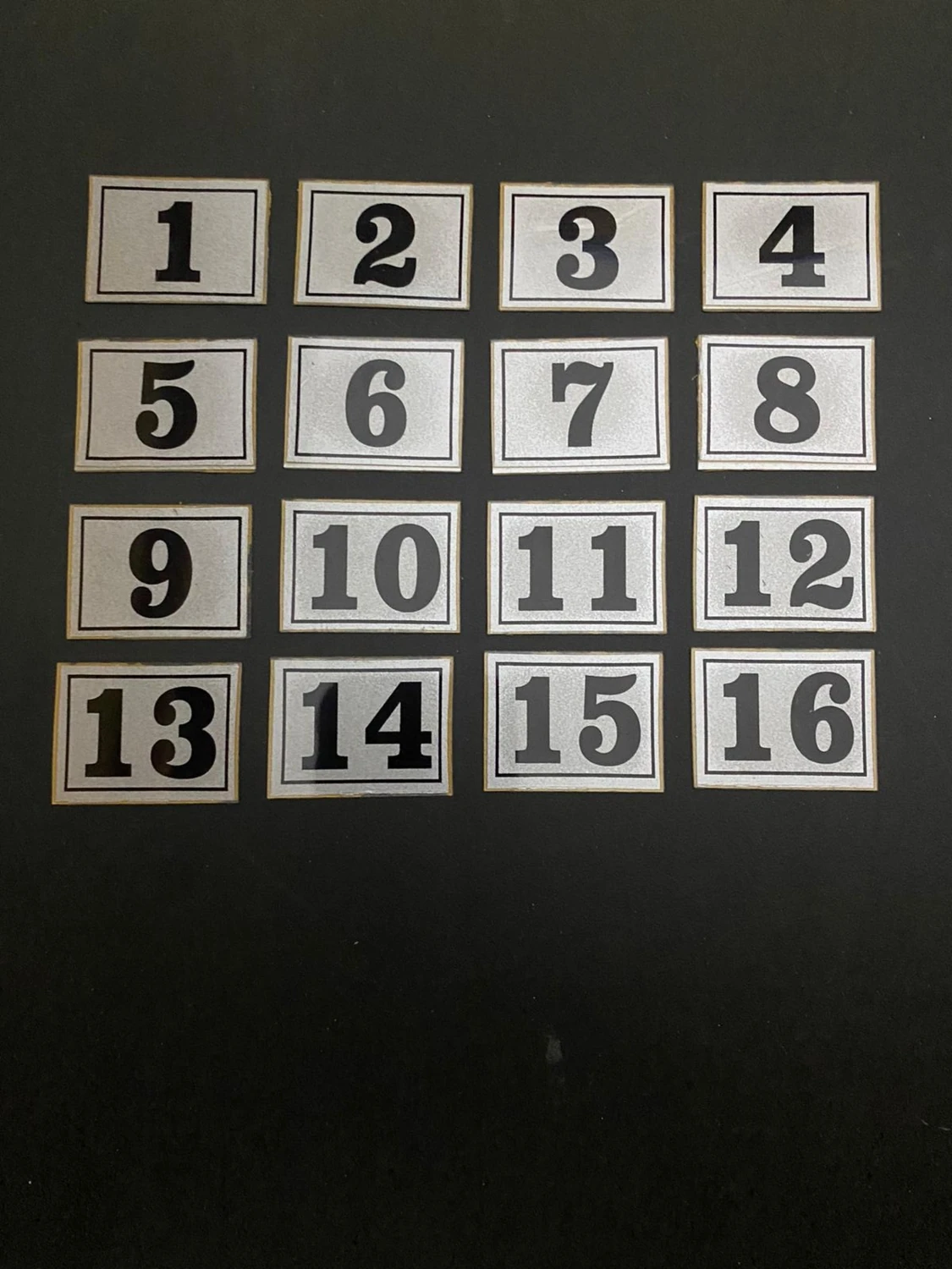 Kapı Numarası Dolap,raf,posta Kutusu Numarası 3x3 cm 1 Den 16 Ya