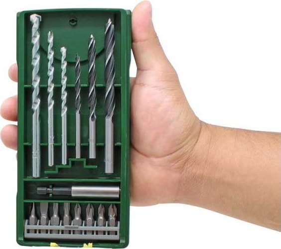 BOSCH Gsb 180-LI 18V 2AH Darbeli Akülü Vidalama Şarjlı Matkap + 15 Parça Matkap Ucu ve Vidalama Ucu Seti