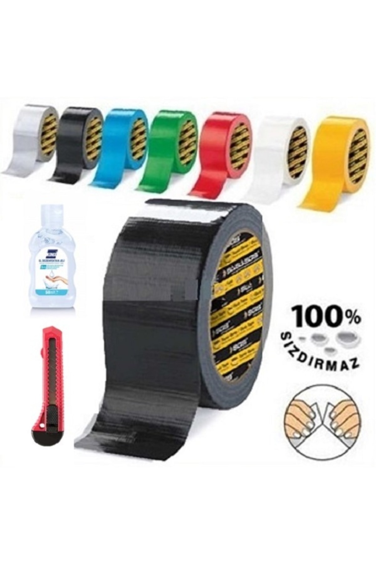 Siyah Suya Dayanıklı Flex Tape Tamir Bandı Çadır Bant 48x10 Mt Maket Bıçağı