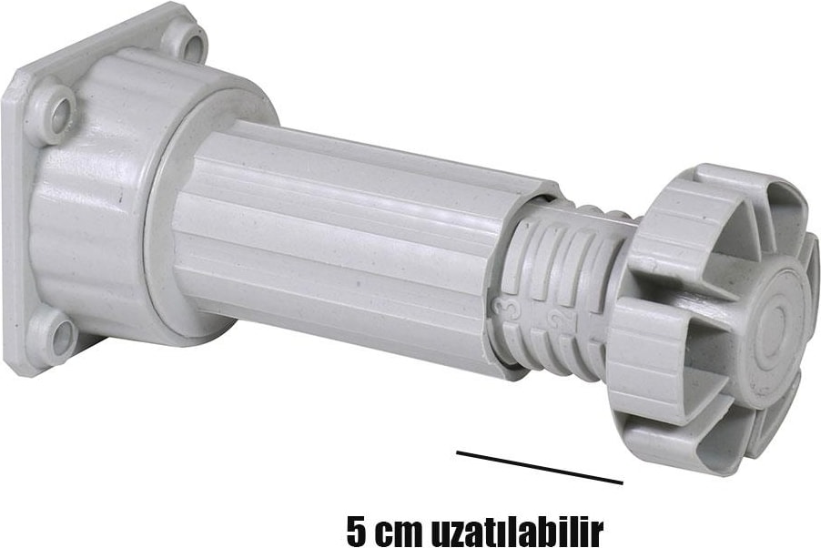Mobilya Masa Puf Sehpa Tv Ünitesi Ayağı Ayarlanabilir 10 cm Gri Ayak