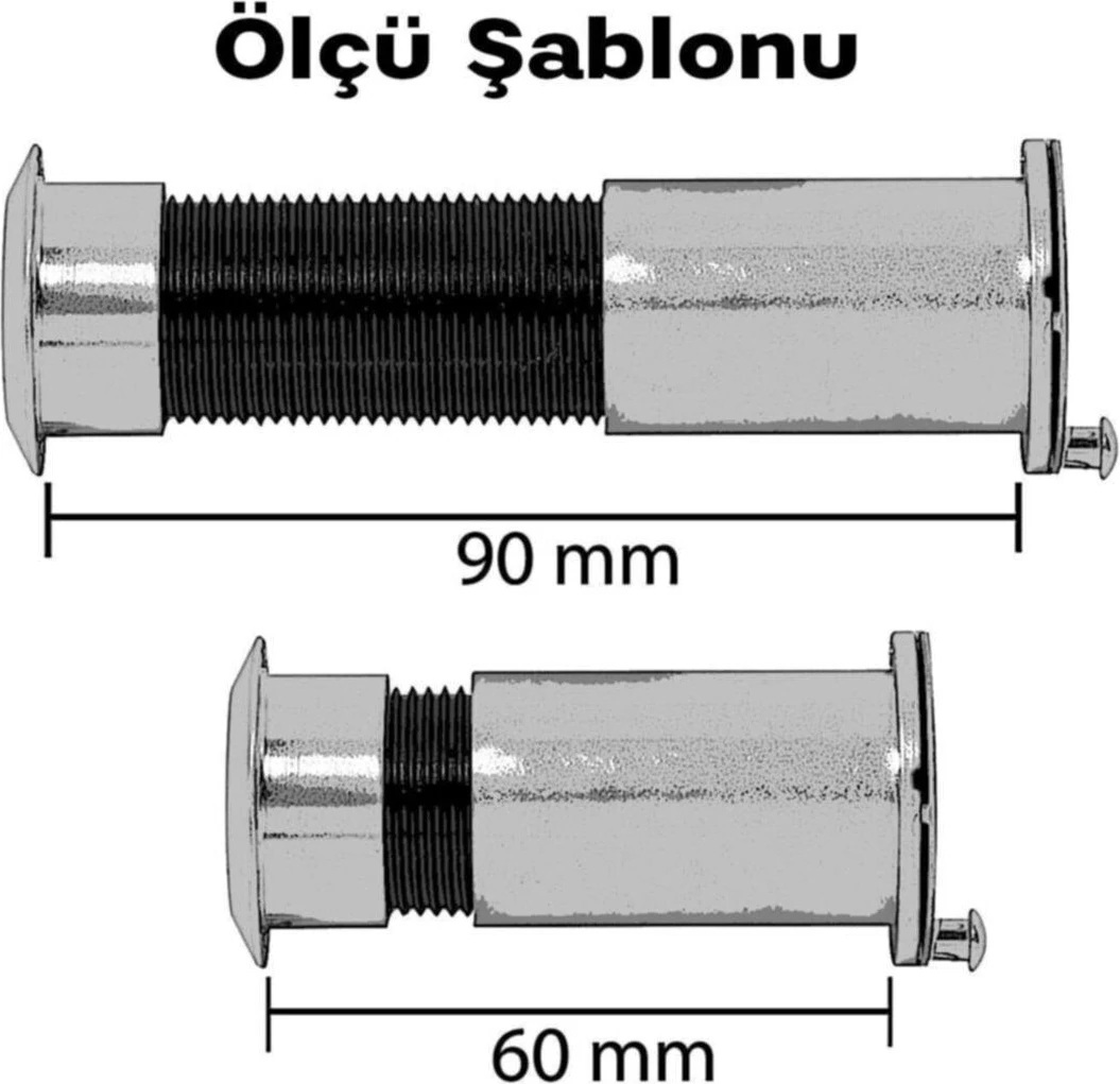 Kapaklı Çelik Kapı Dürbünü 60-90 mm