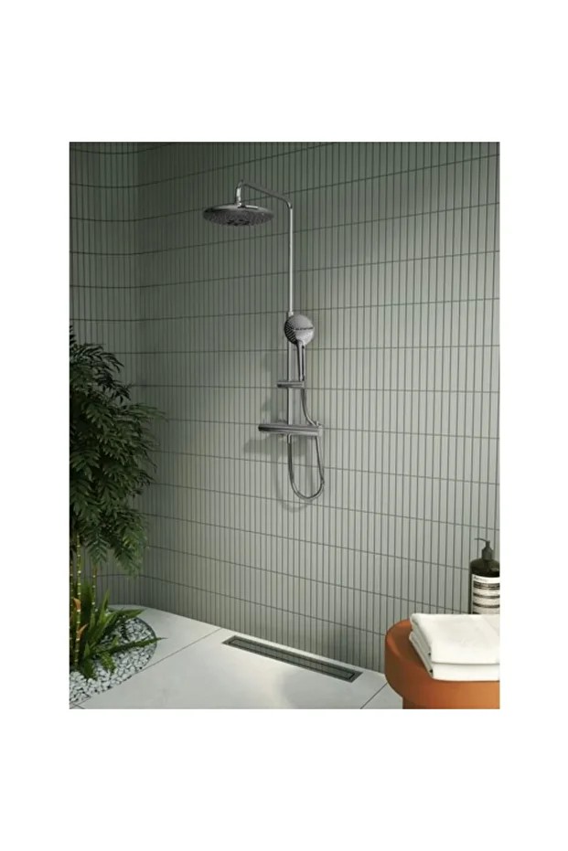 AquaHeat Bliss 240 A47205 2F Termostatik Duş Sistemi, Krom