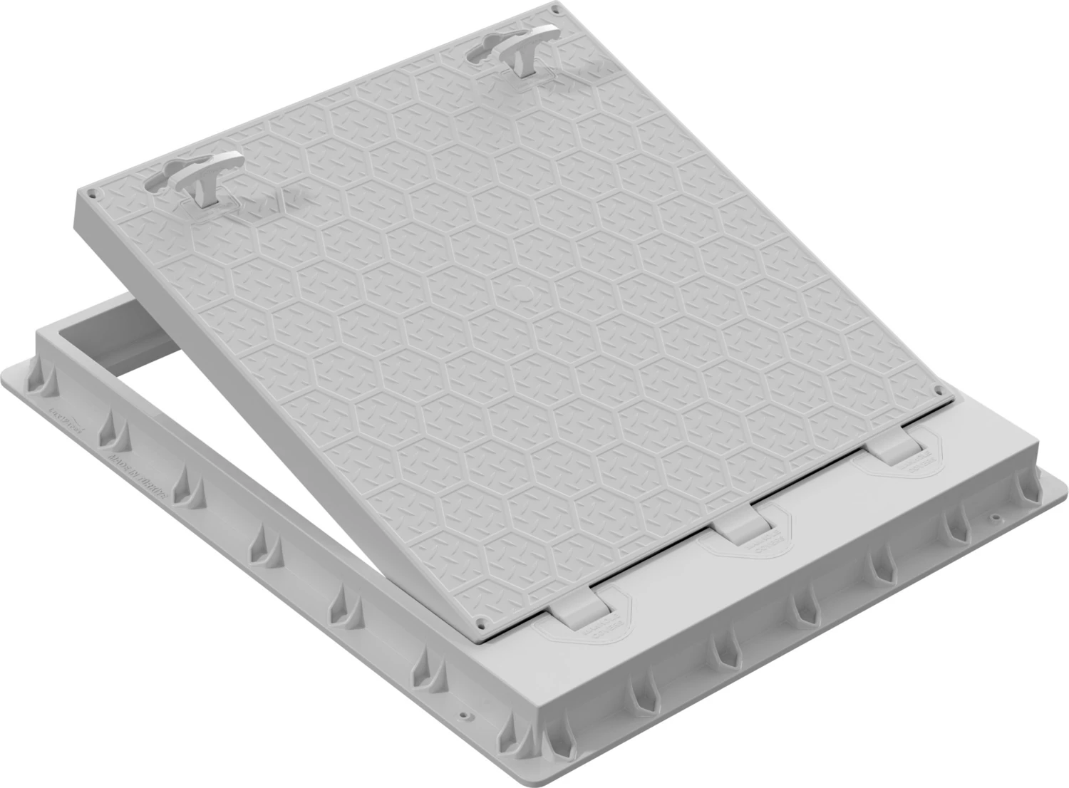 80x90 Menteşeli Rögar Kapağı / Çerçeve + Düz Kapak