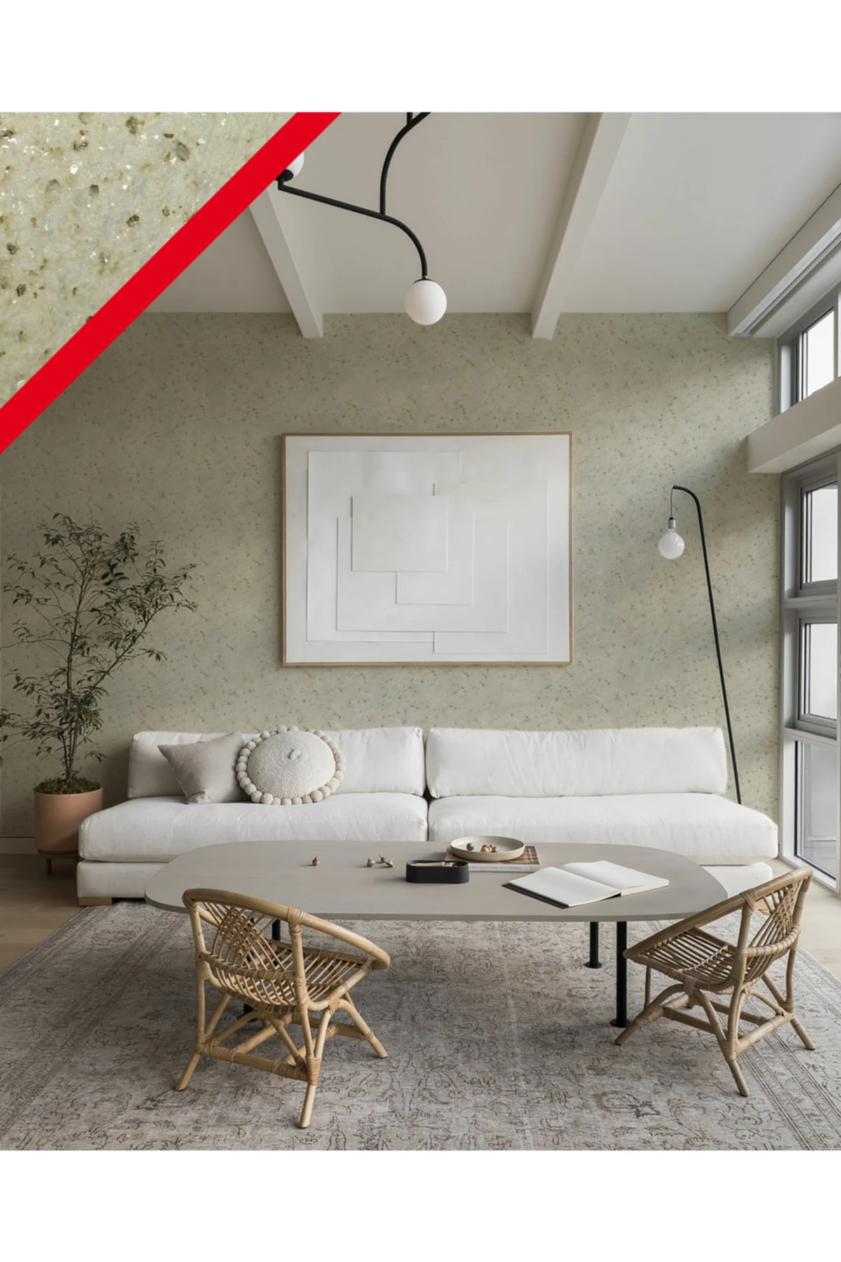 Enerjik Isı Ve Ses Yalıtımlı Ipek Sıva Manolya Serisi - Mnl 002 Metalik Sarı