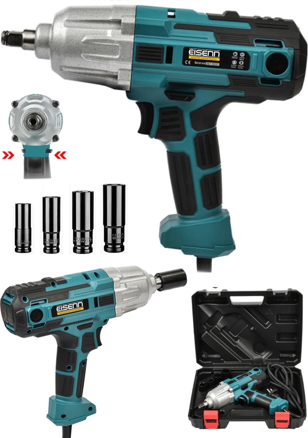 Eısenn E-9900 Elektrikli Somun Sıkma Sökme Makinesi 400 Nm Taşıma Çantalı