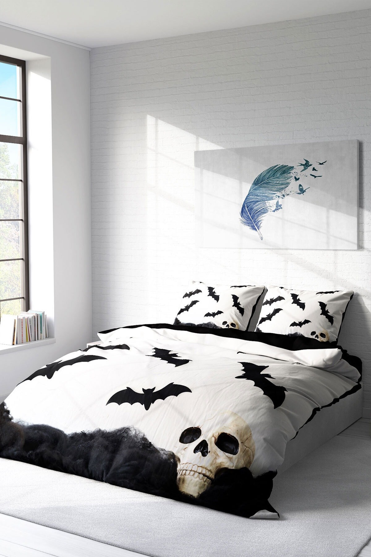 Kıng Sıze Yarasa 3d Çift Kişilik Nevresim Takımı 220x240cm