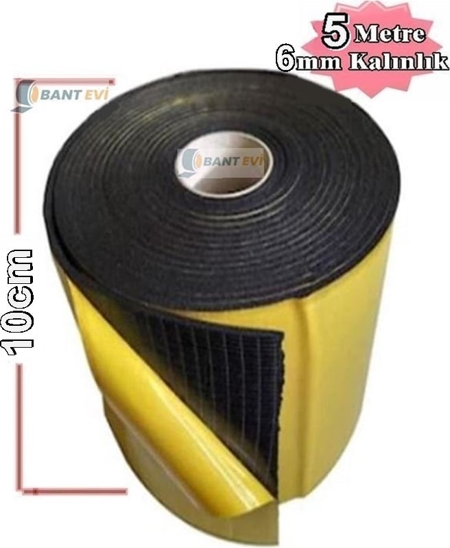 Araç Oto Ses Isı Yalıtım 6mm 10cmx5m Yapışkanlı Kauçuk Izolasyon Malzemesi