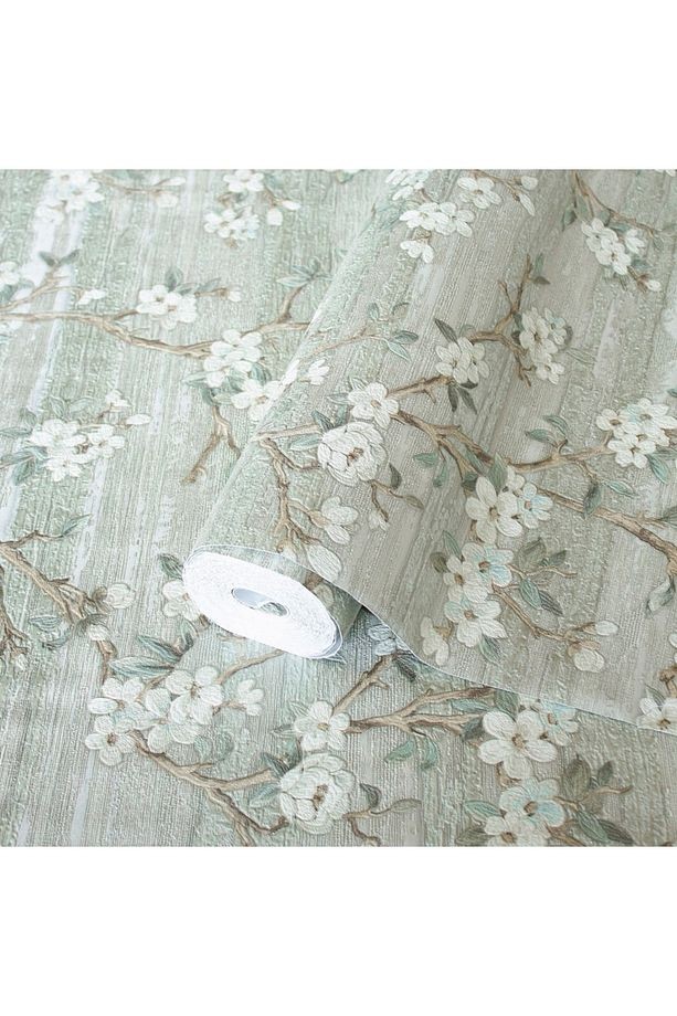 Vera Duvar Kağıdı Çiçek Desenli Non-woven Kağıt Taban Vinil Kaplı