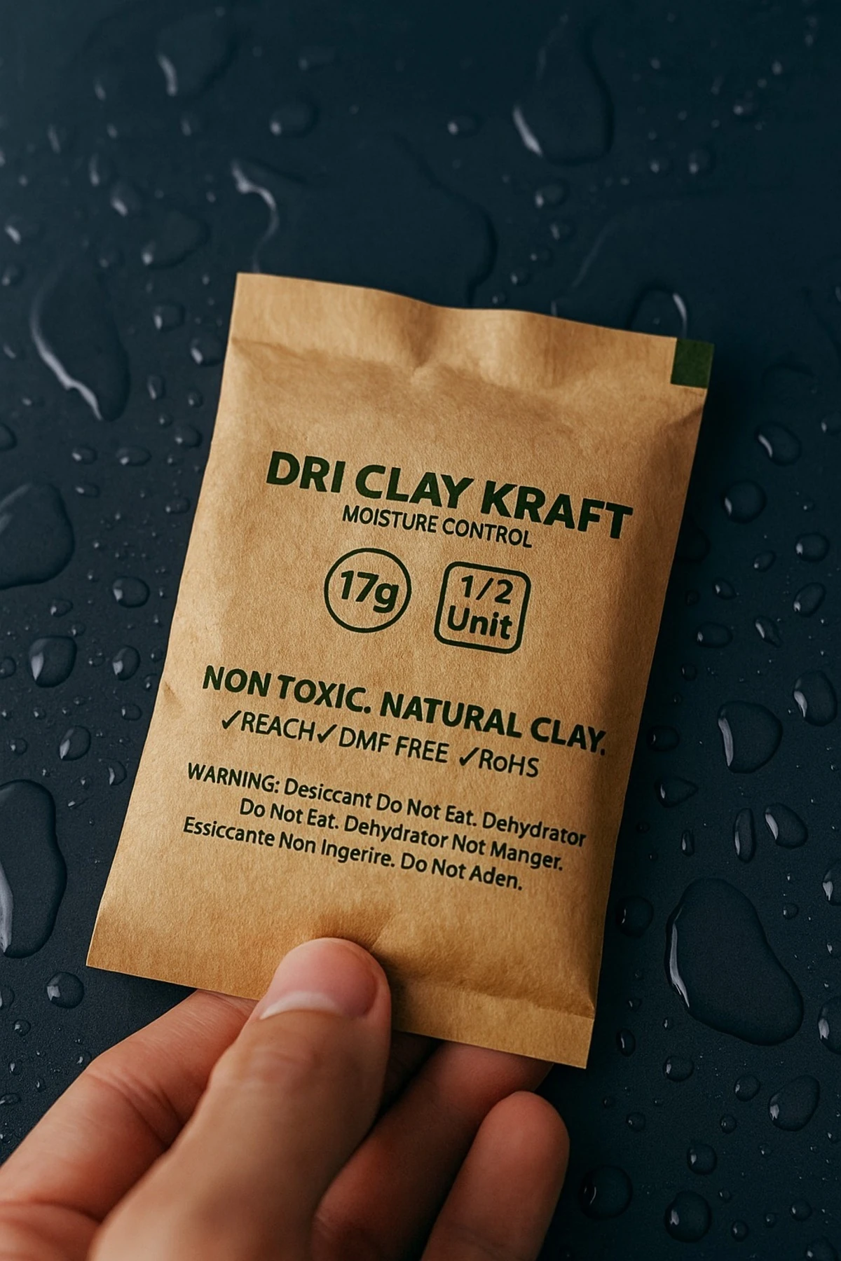 Dri Clay Kraft Paket Nem Alıcı Küf Önleyici-mama Kabı Nem Alıcı 17gr 50 Adet(TOKSİN IÇERMEZ)