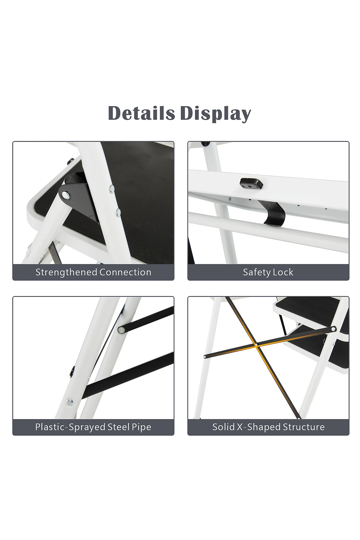 ÇELİK 4 BASAMAKLI GENİŞ BASAMAKLI KATLANIR YER KAPLAMAZ MERDİVEN