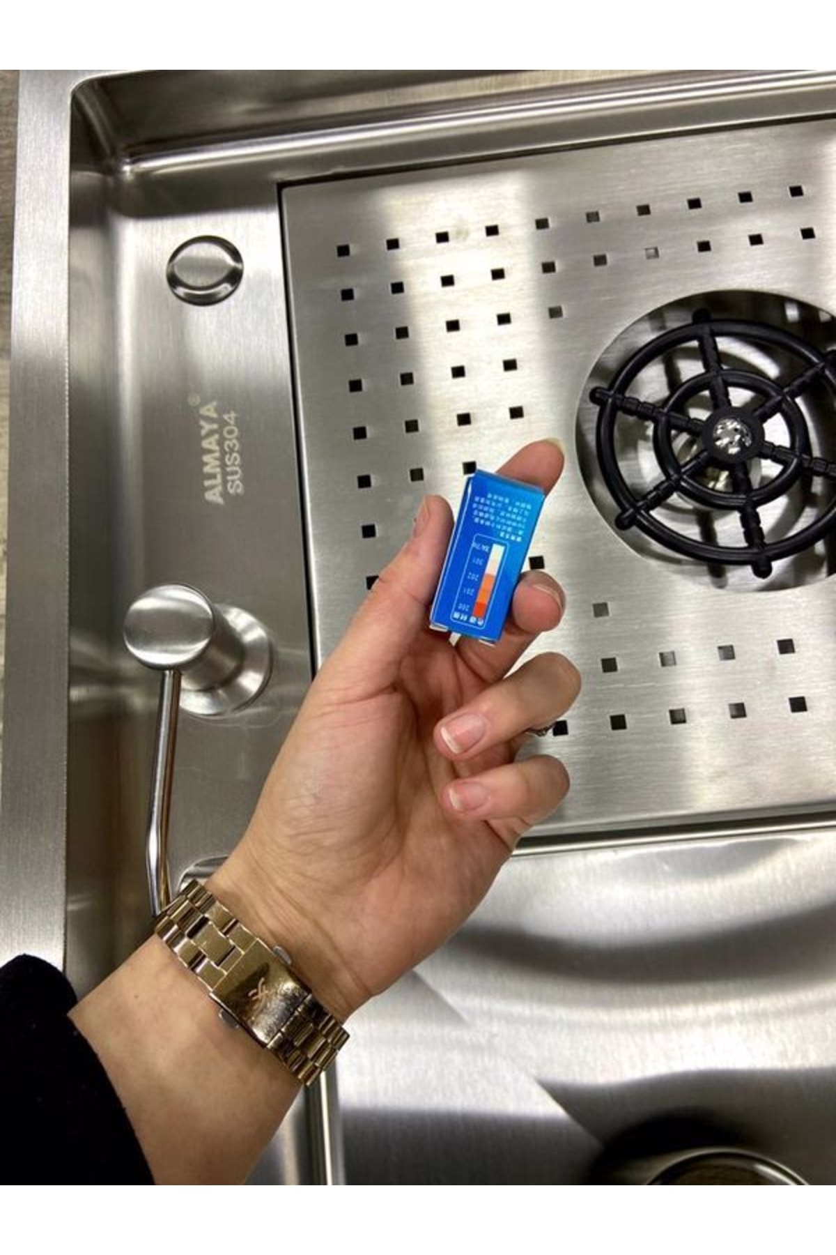 Almaya Tezgah Üstü Gümüş Eviye 304