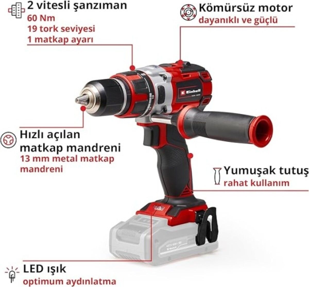 Kömürsüz Akülü Vidalama, 18V, Brushless, Tekli, Güçlü ve Hafif Tasarım