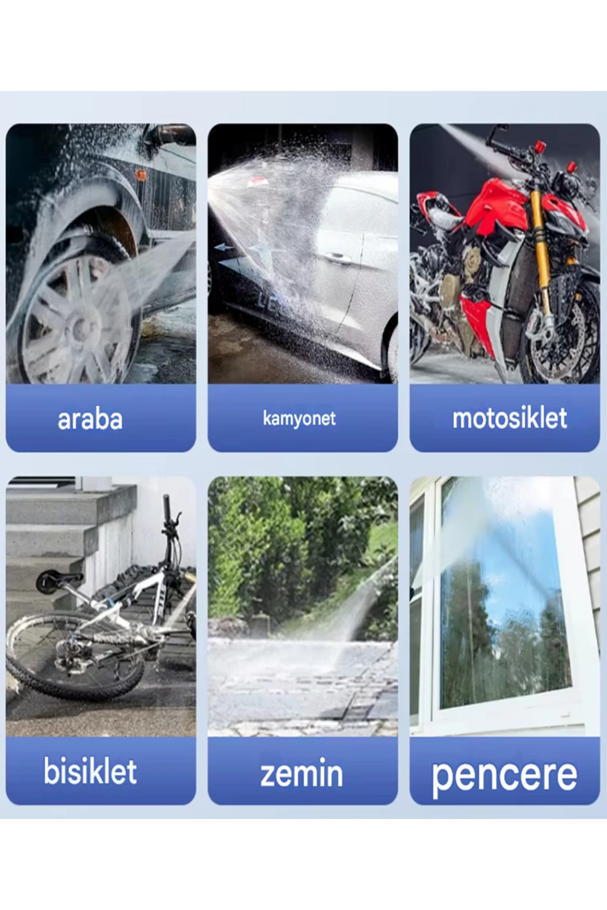 Çift Akülü Yüksek Basınçlı Oto Araç Yıkama Araba araç Sulama Tabancası Makinesi Şarjlı 12000 Mah