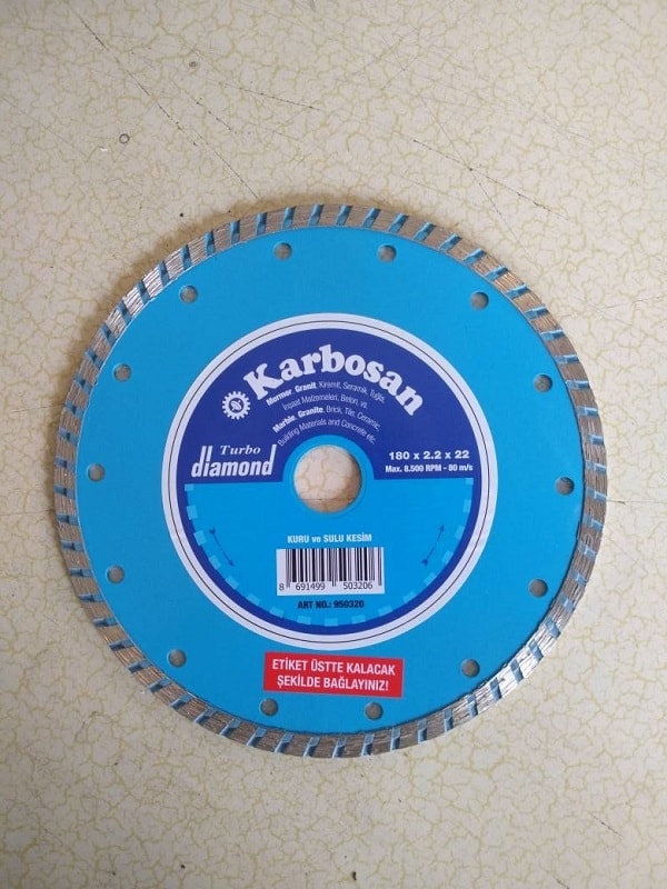 KARBOSAN Turbo Kanallı Seramik-Granit-Taş Kesici 180 mm
