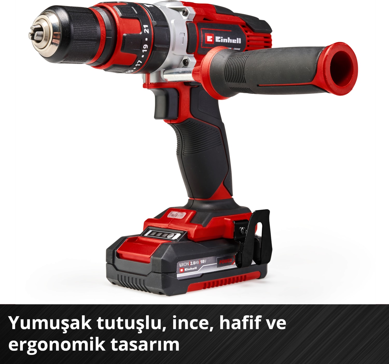 EİNHELL Akülü Darbeli Vidalama TE-CD 18/48 Li-i-Solo Power X-Change (Li-Ion, 18 V, 2 Vitesli Şanzıman, Darbeli Vidalama Fonksiyonu, Devir Kontrolü, LED, akü ve şarj cihazı dahil değildir) - 4513926