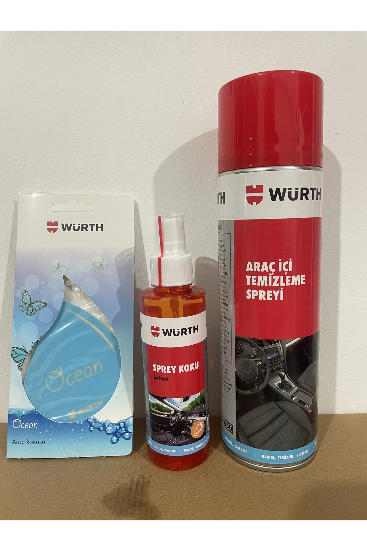 Araç İçi Temizleme Spreyi 500 ML-Sprey Ve Asma Koku -Set