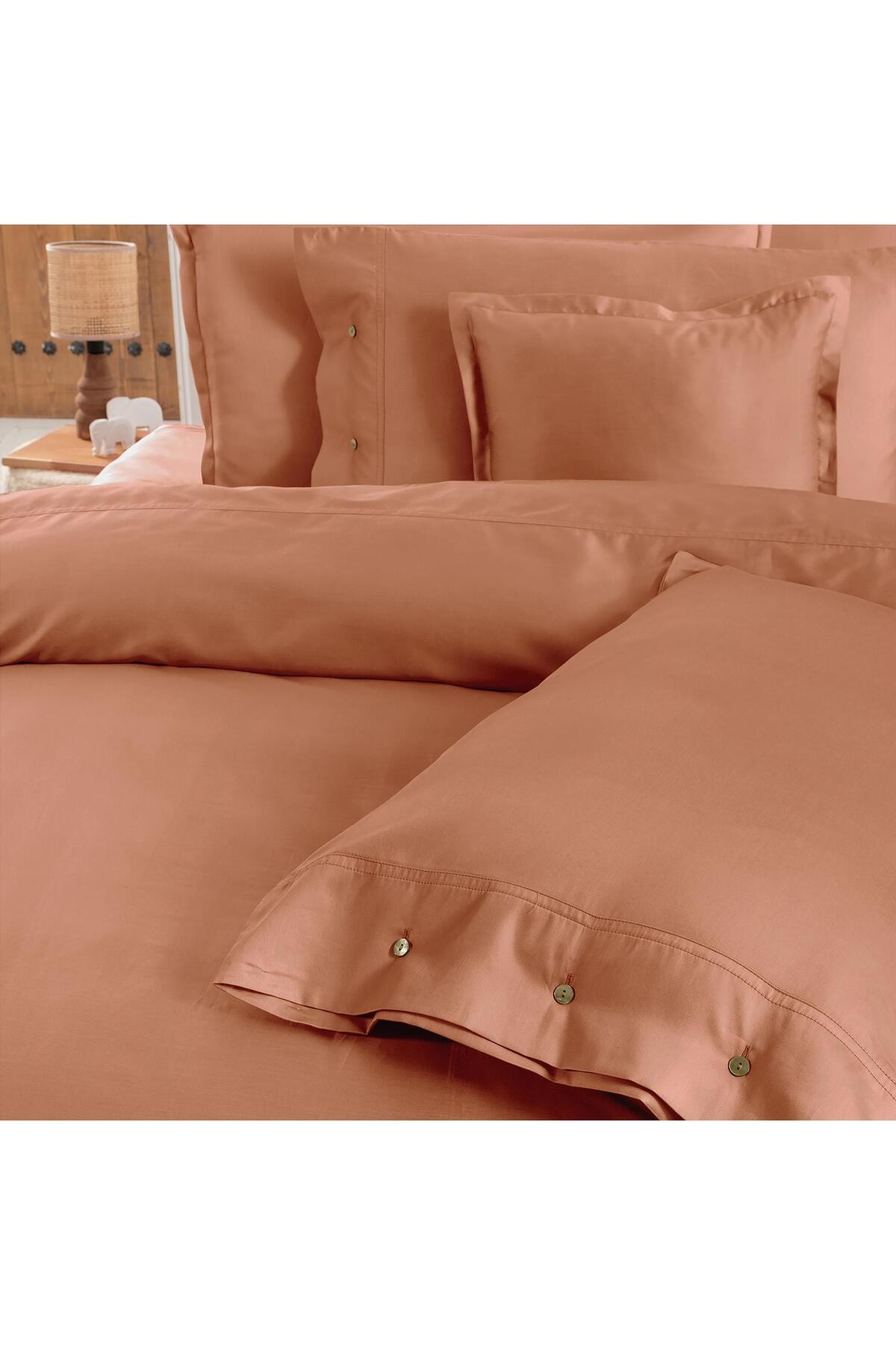 Monochrome Terracotta %100 Pamuk Saten ''300 TC" Nevresim Takımı KS v13