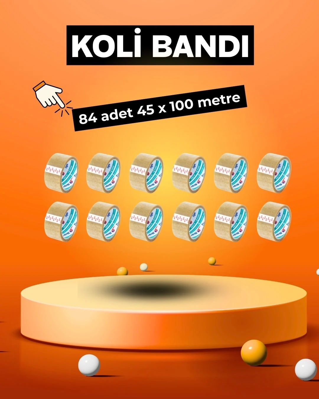 84 Adet 45 x 100 Metre Koli Bandı