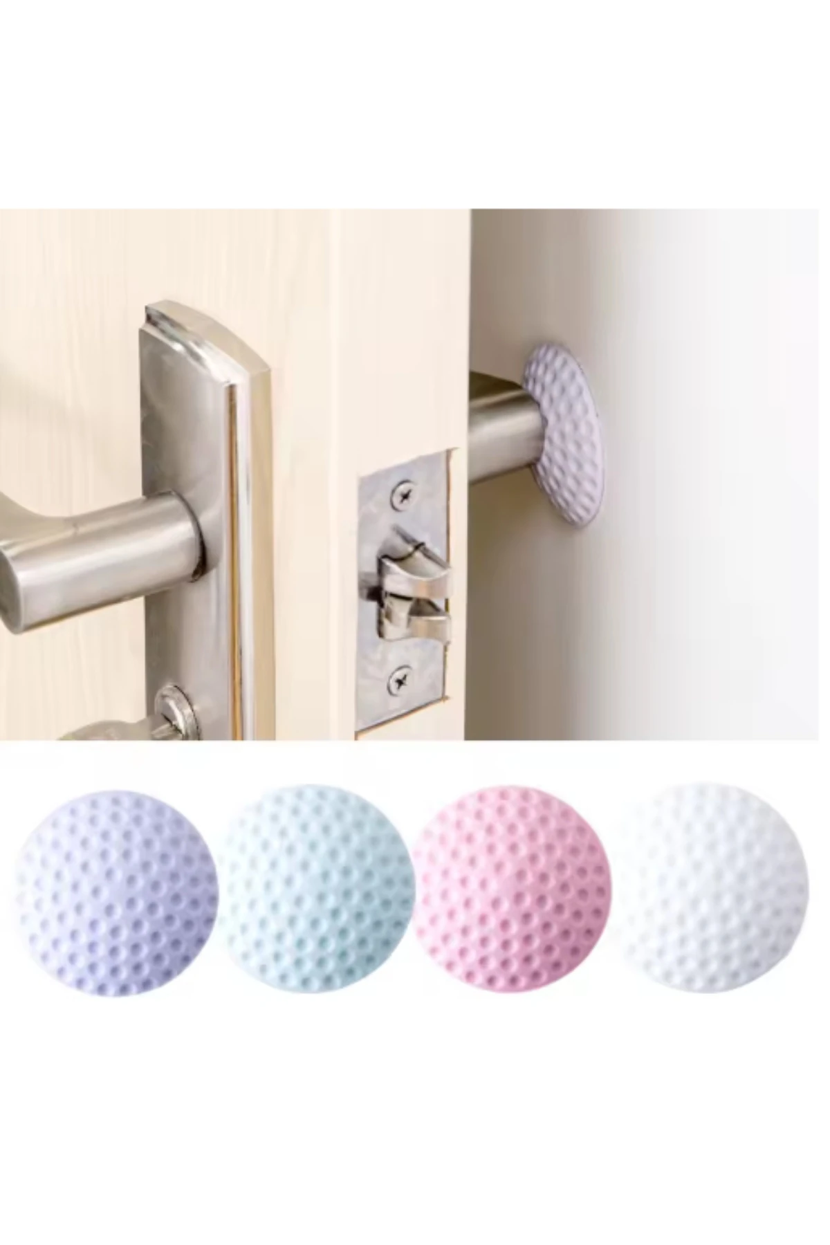 8 Adet Kendinden Yapışkanlı Çok Amaçlı Kapı Mobilya Arkası Duvar Koruyucu Silikon Tampon