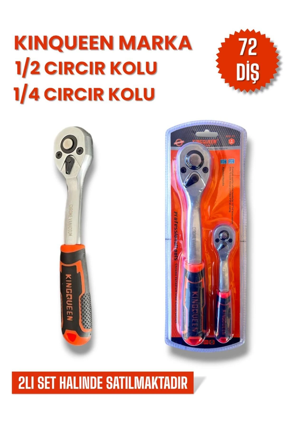 Cırcır Takımı 72 Diş, 1/2" 1/4", 2 Parça