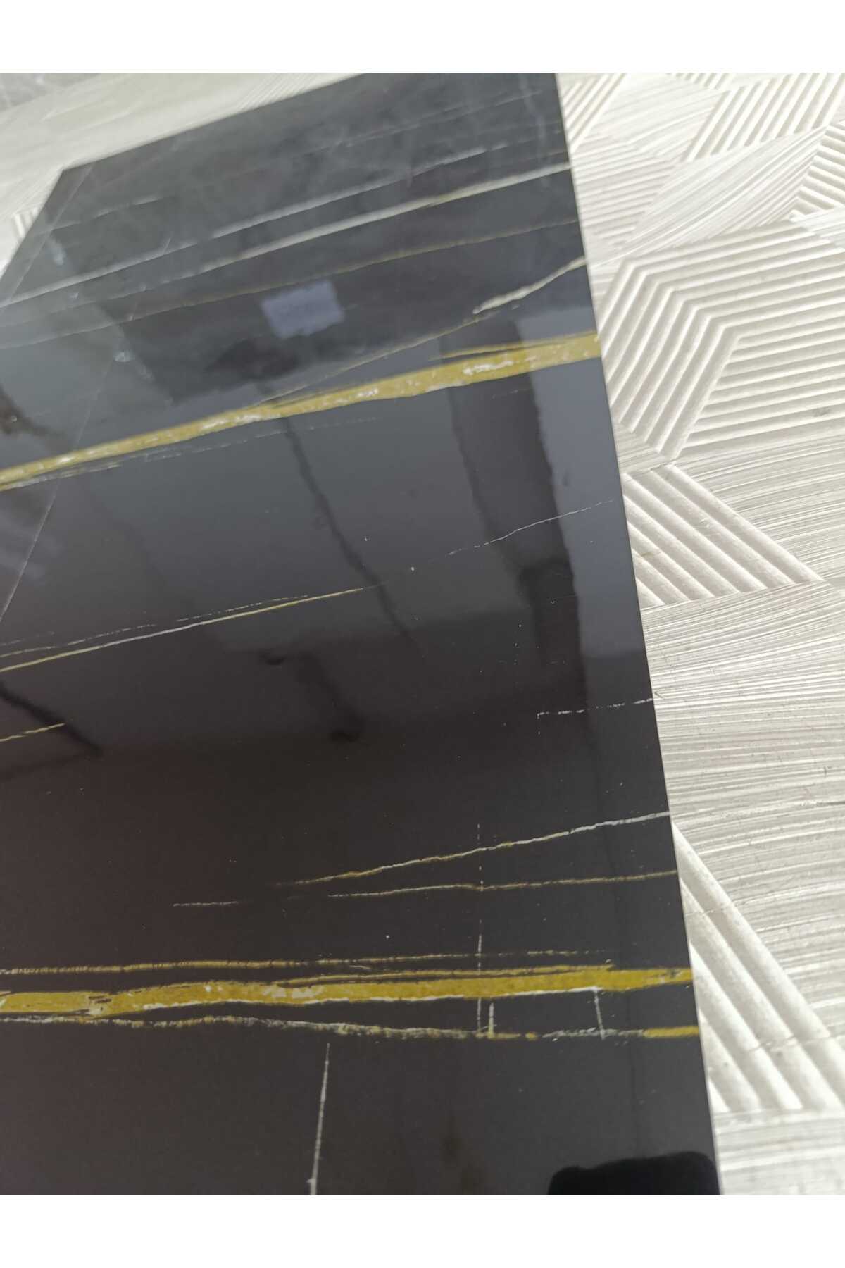 30x60cm Çzigili Siyah Desenli Yapışkanlı Seramik Desen Mutfak Banyo Wc Pvc Duvar Kaplama Paneli